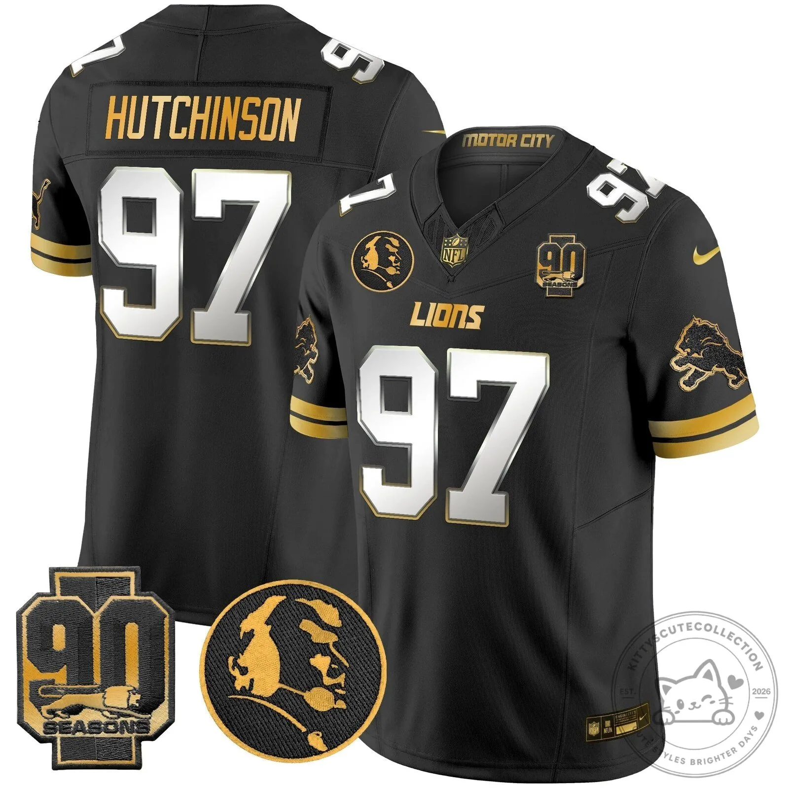 Detroit Lions Jared Goff John Madden 90th Seasons Black Football