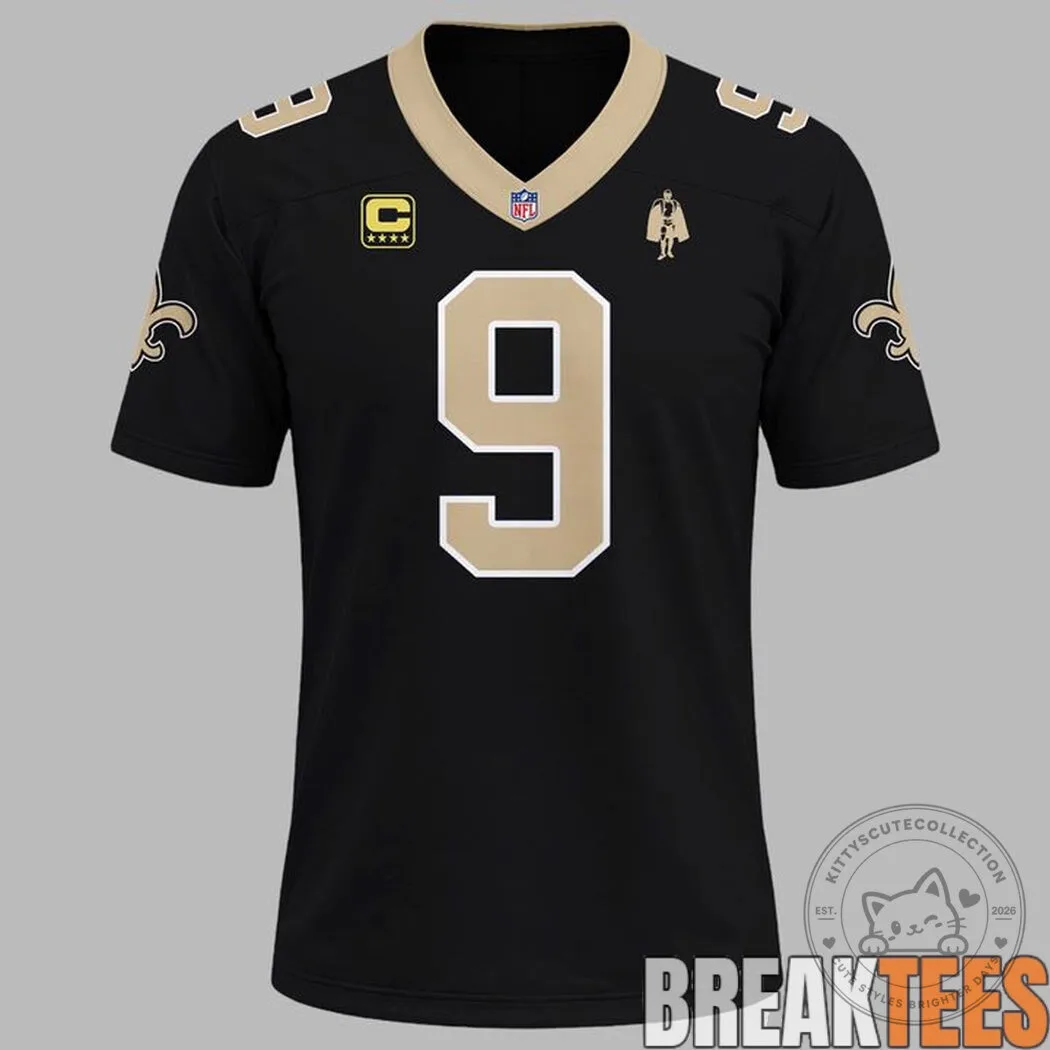 New Orleans Saints Black Football Jersey featuring Drew Brees 8 New Orleans Saints Black Football Jersey featuring Drew Brees