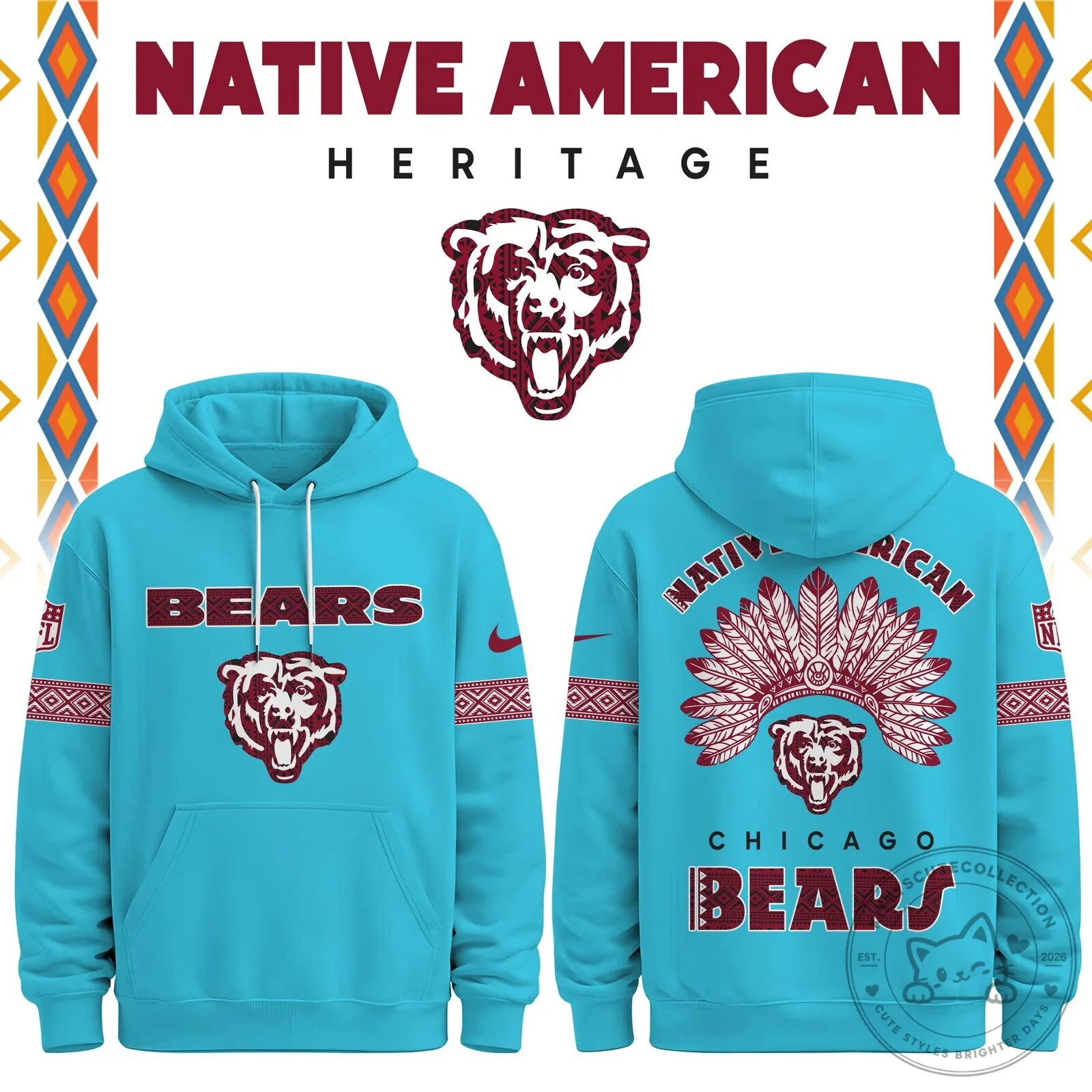 Chicago Bears Native American Heritage Pullover Hoodie
