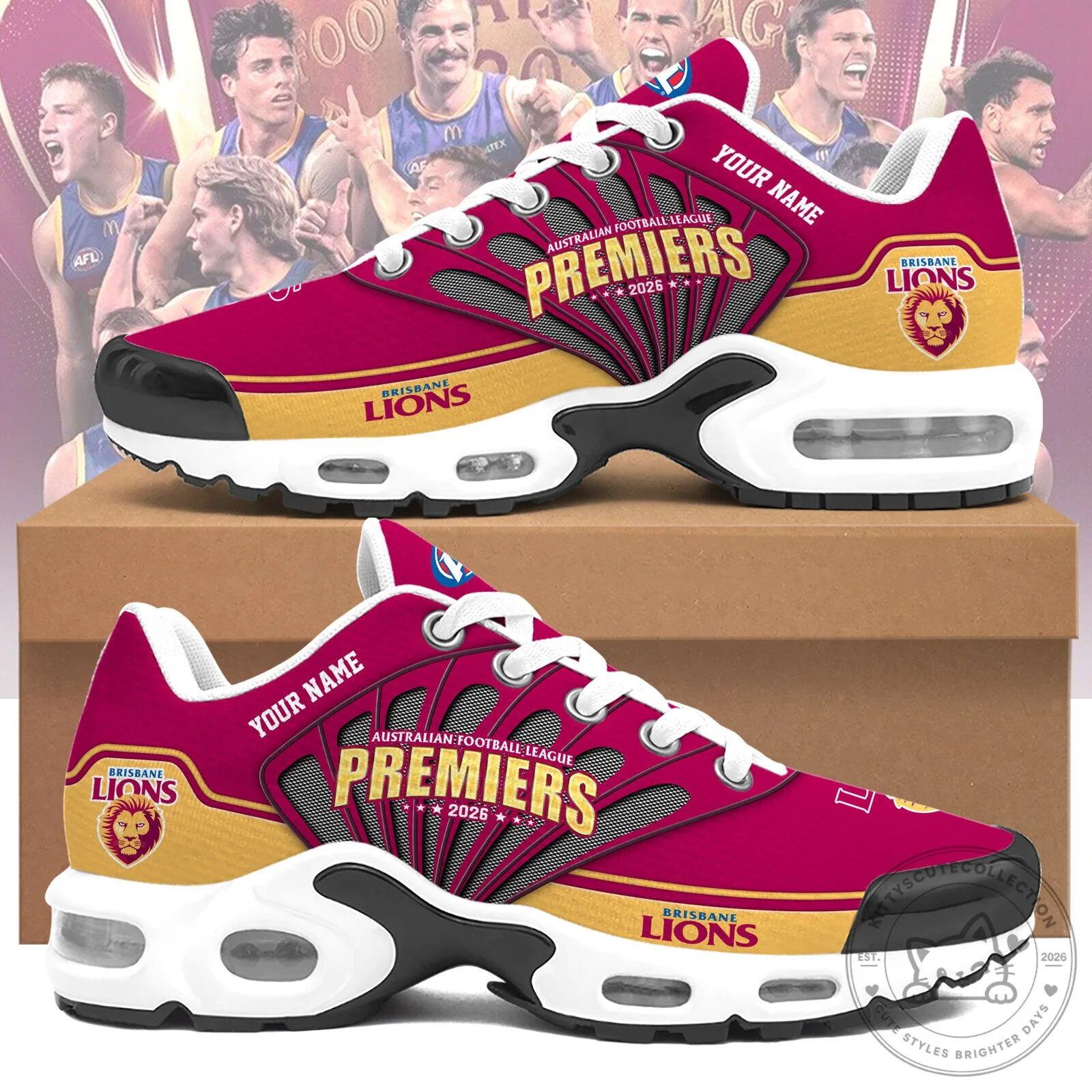 Brisbane Lions Australian Football League Premiers Custom Sneakers