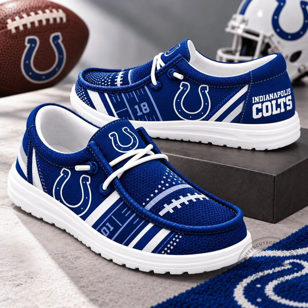 Indianapolis Colts Football Team Royal Blue Loafer Shoes Indianapolis Colts Football Team Royal Blue Loafer Shoes