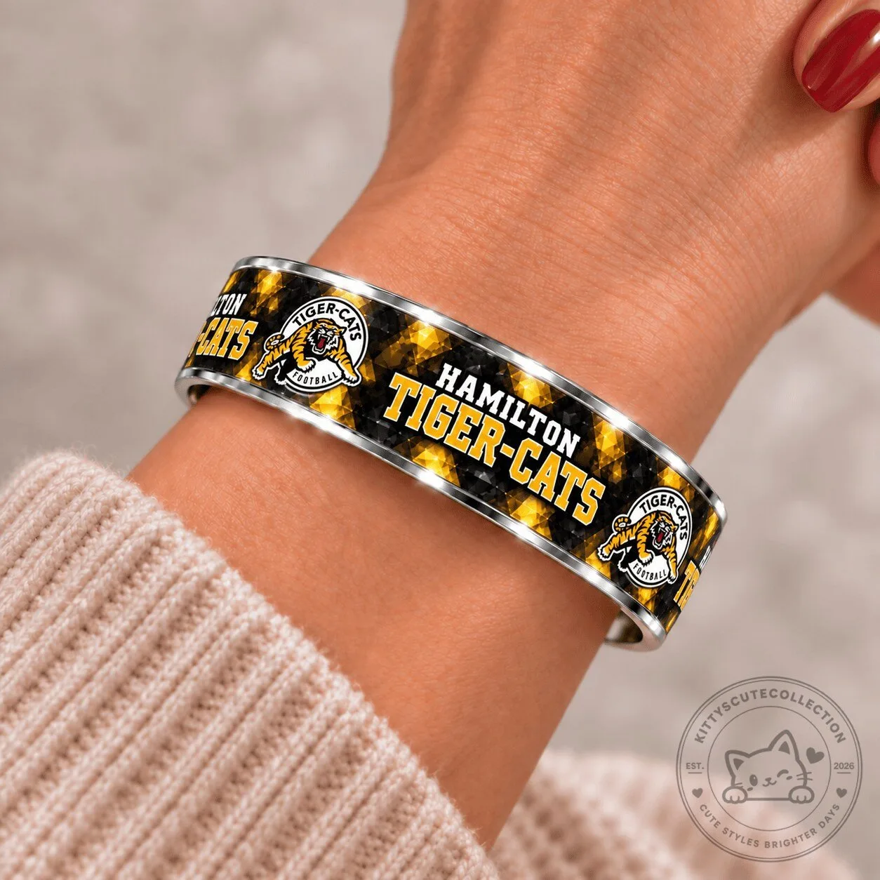 Hamilton Tiger-Cats Football Team Logo Sports Fan Bracelet