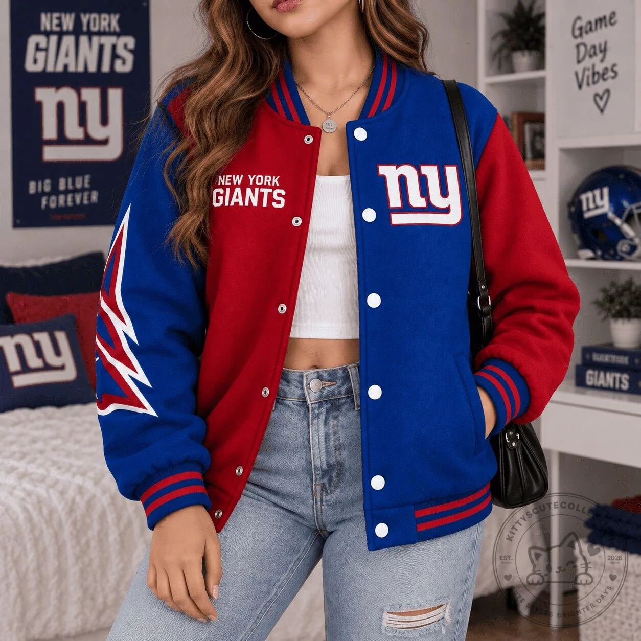 New York Giants NFL Team Legacy Game Day Bomber Jacket