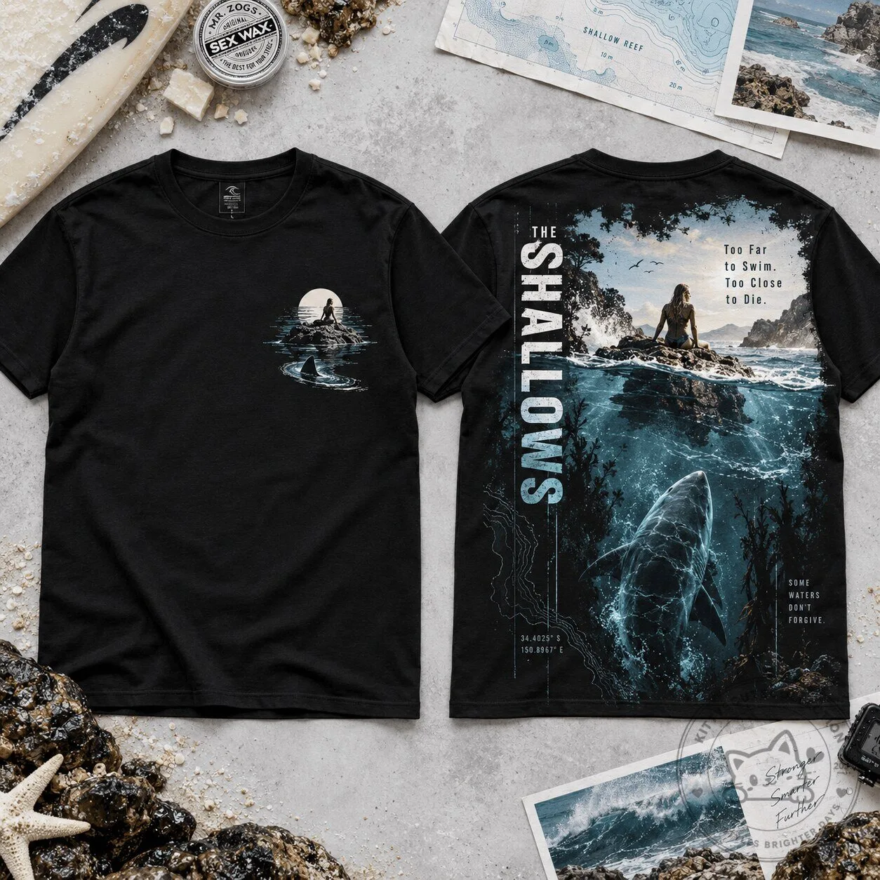 The Shallows Too Close to Die Ocean Horror Movie Black T-Shirt