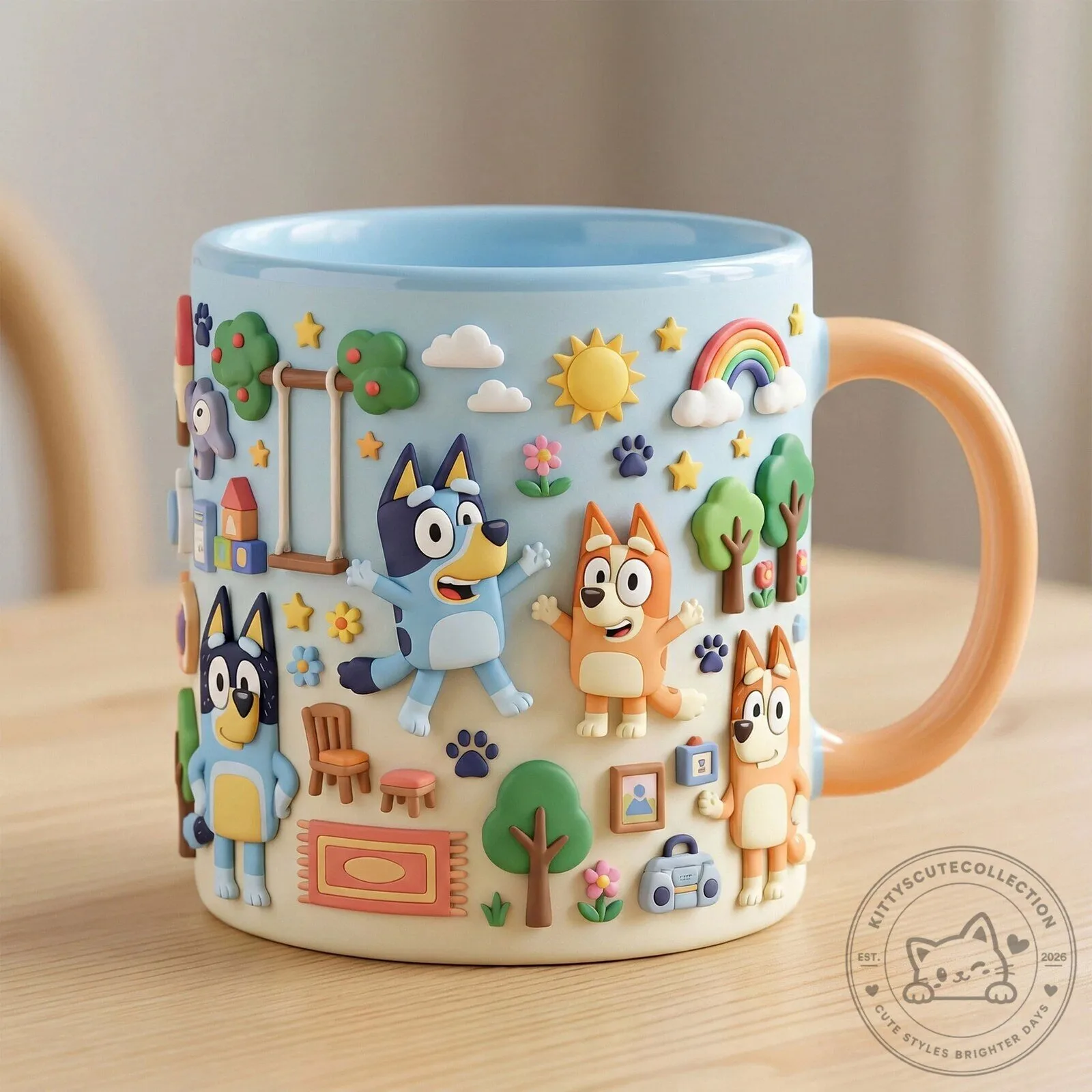 Bluey and Bingo Cartoon Characters Ceramic Coffee Mug