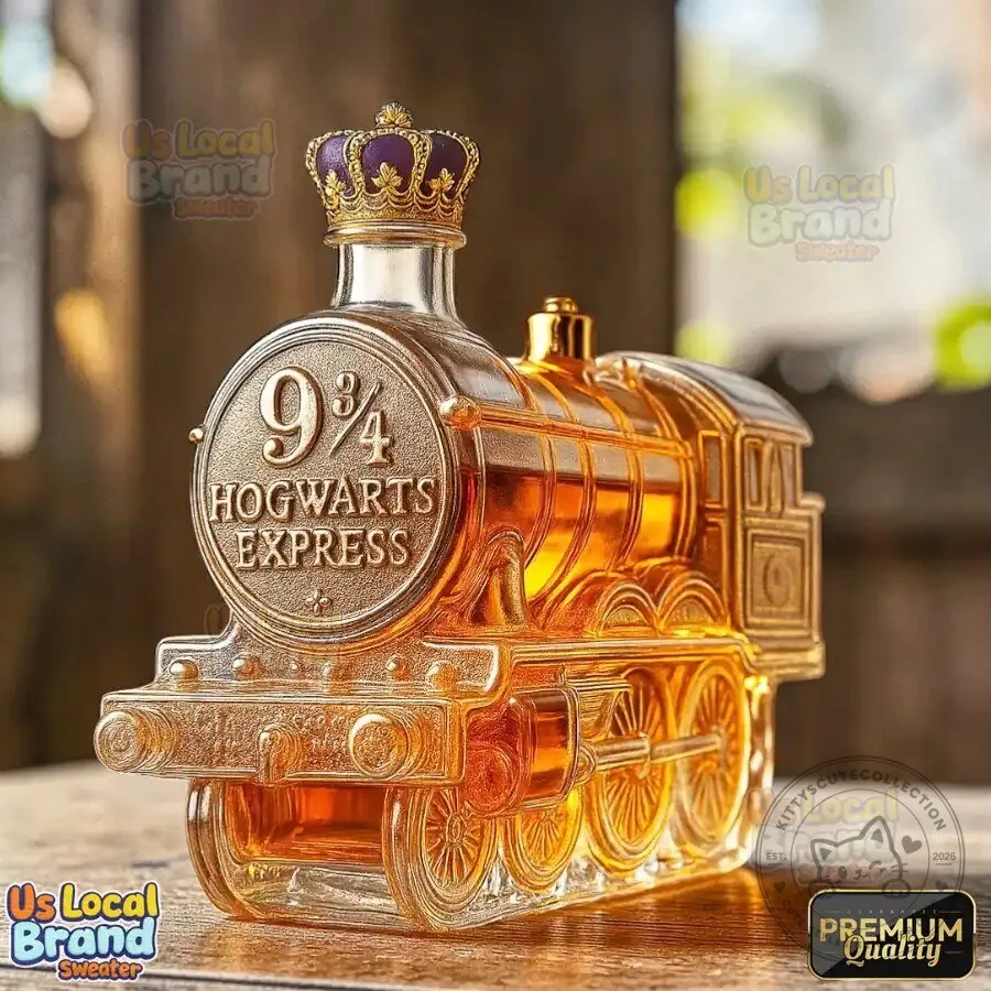 Hogwarts Express Train Shaped Whiskey Decanter with Crown Stopper