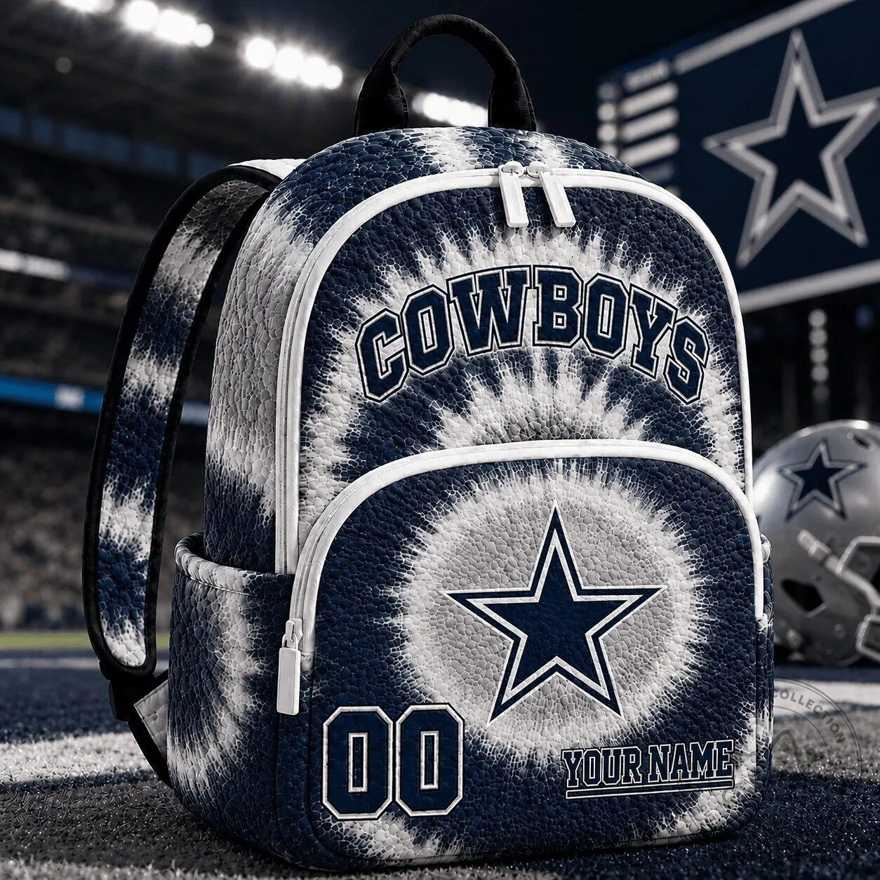 Dallas Cowboys Tie Dye Quilted Backpack Custom Name Number Personalized Gift