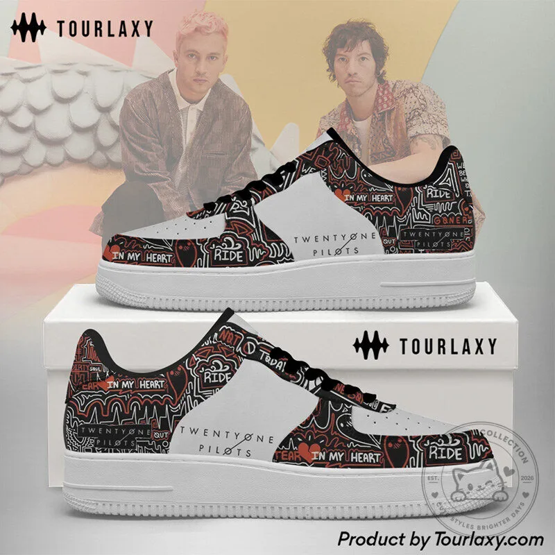 Twenty One Pilots Clancy Tour Black and Red Pattern Shoes