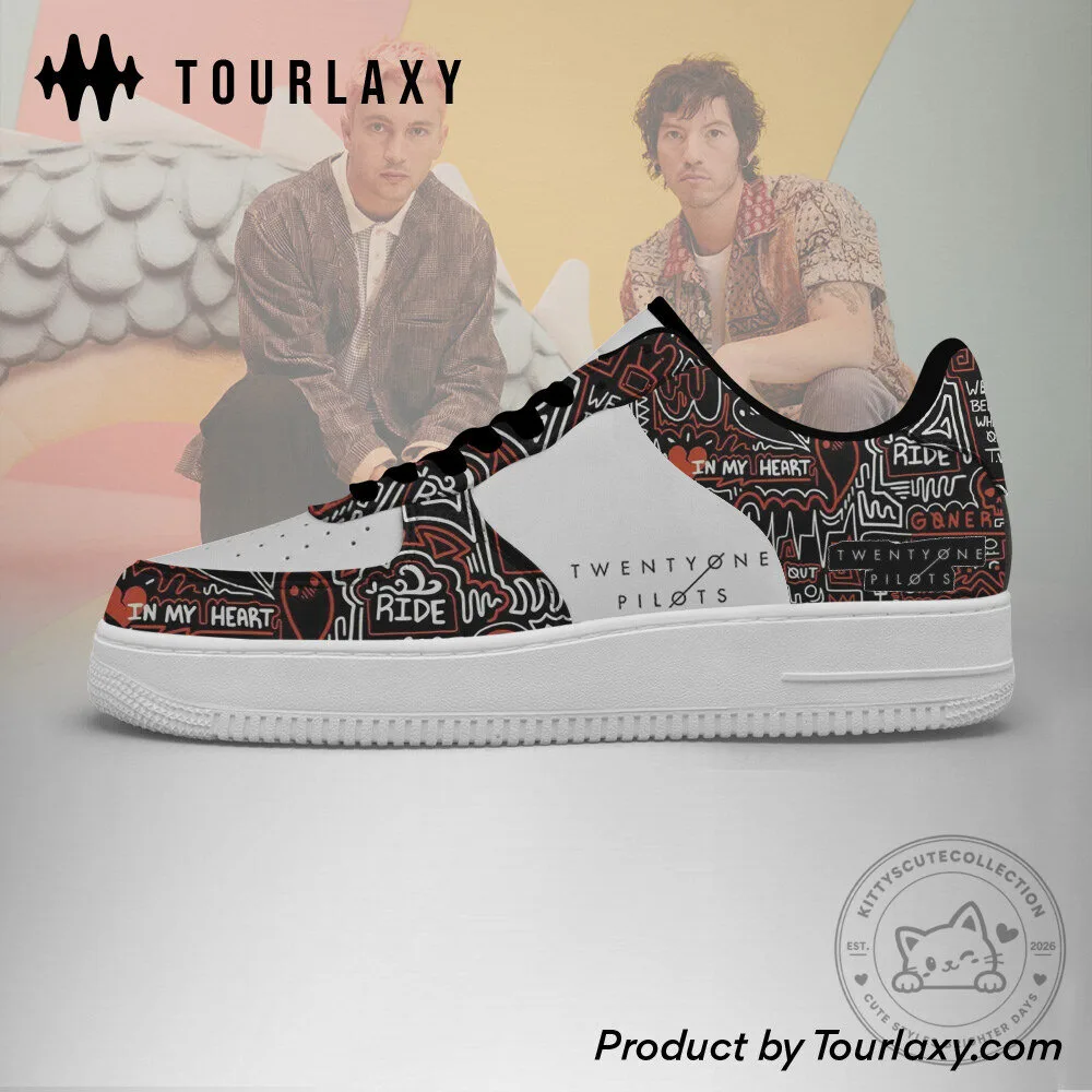 Twenty One Pilots Clancy Tour Black and Red Pattern Shoes 8 Twenty One Pilots Clancy Tour Black and Red Pattern Shoes