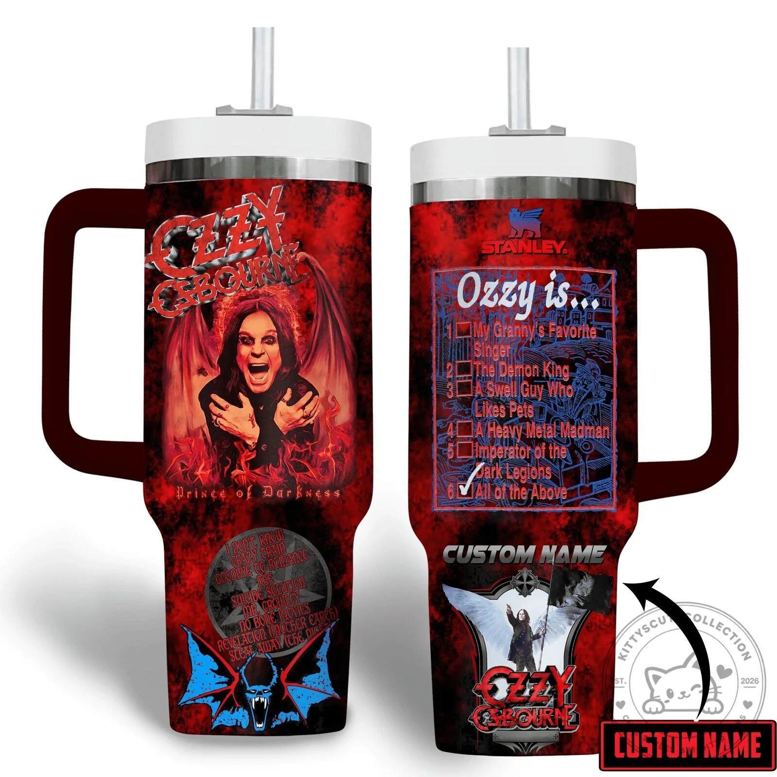 Ozzy Osbourne Prince of Darkness Heavy Metal Music Band Tumbler 9 Ozzy Osbourne Prince of Darkness Heavy Metal Music Band Tumbler