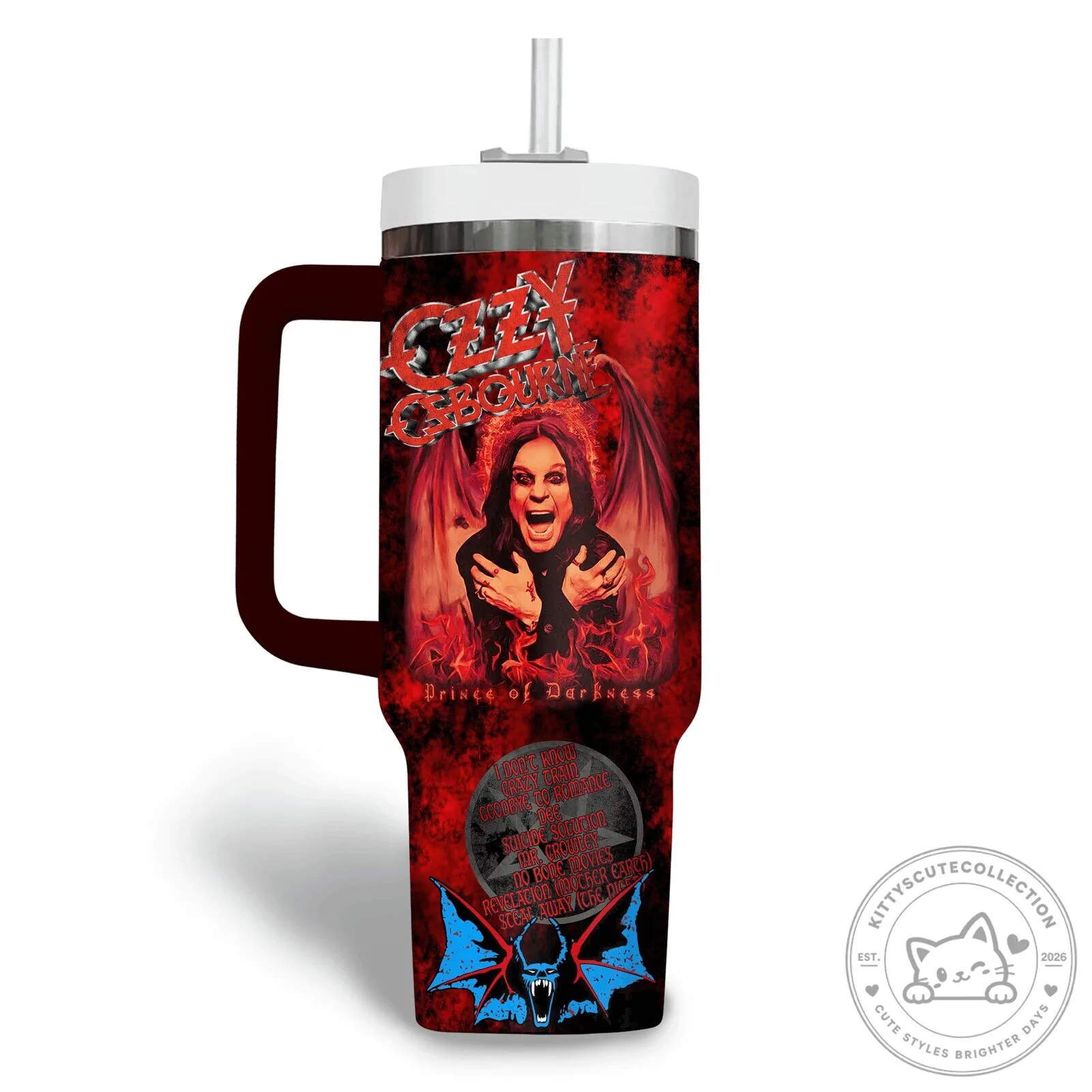 Ozzy Osbourne Prince of Darkness Heavy Metal Music Band Tumbler 10 Ozzy Osbourne Prince of Darkness Heavy Metal Music Band Tumbler