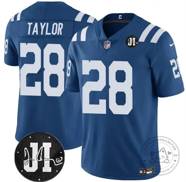 Jonathan Taylor Indianapolis Colts Royal Blue Number 28 Football Jersey