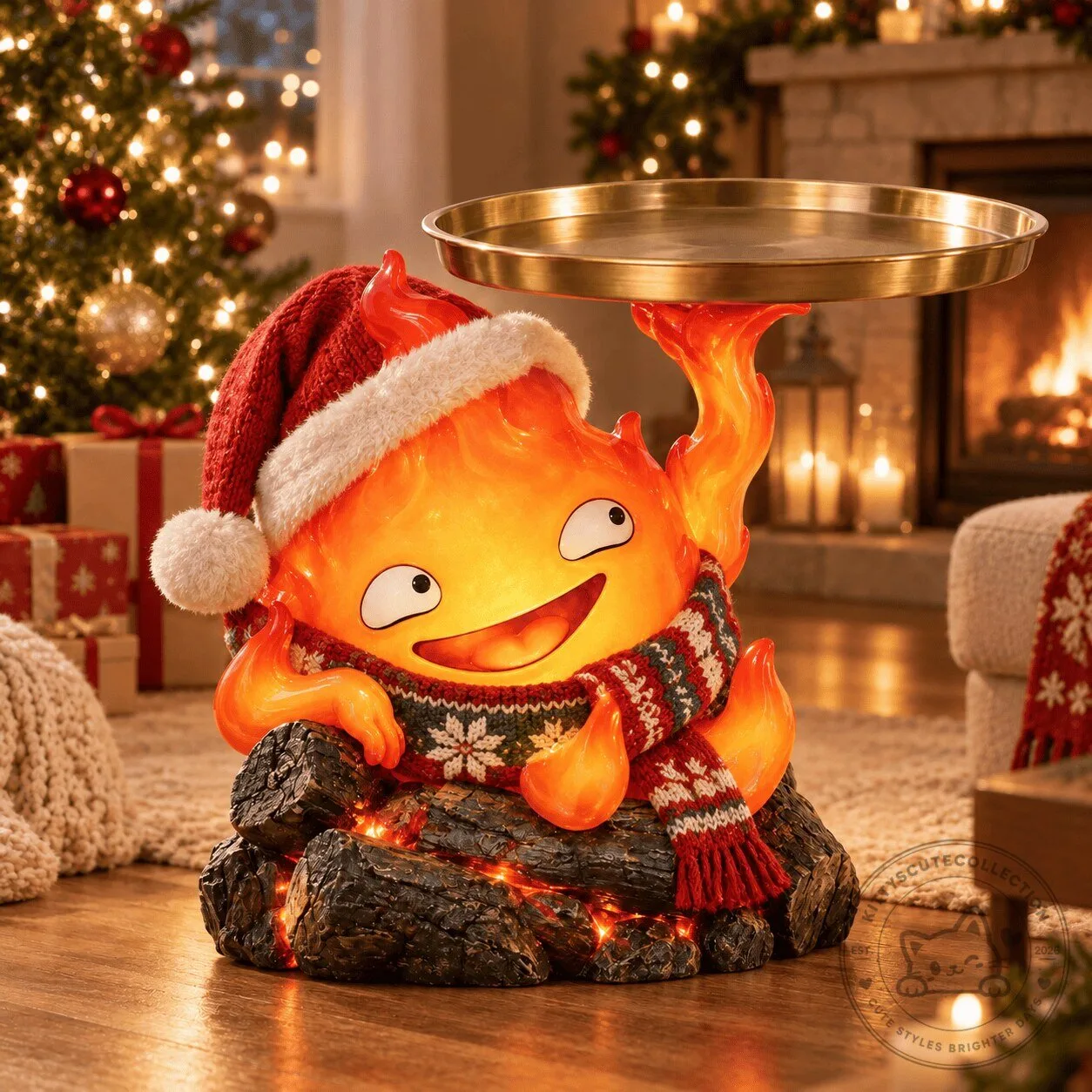 Howl's Moving Castle Calcifer Christmas Character Tray Holder