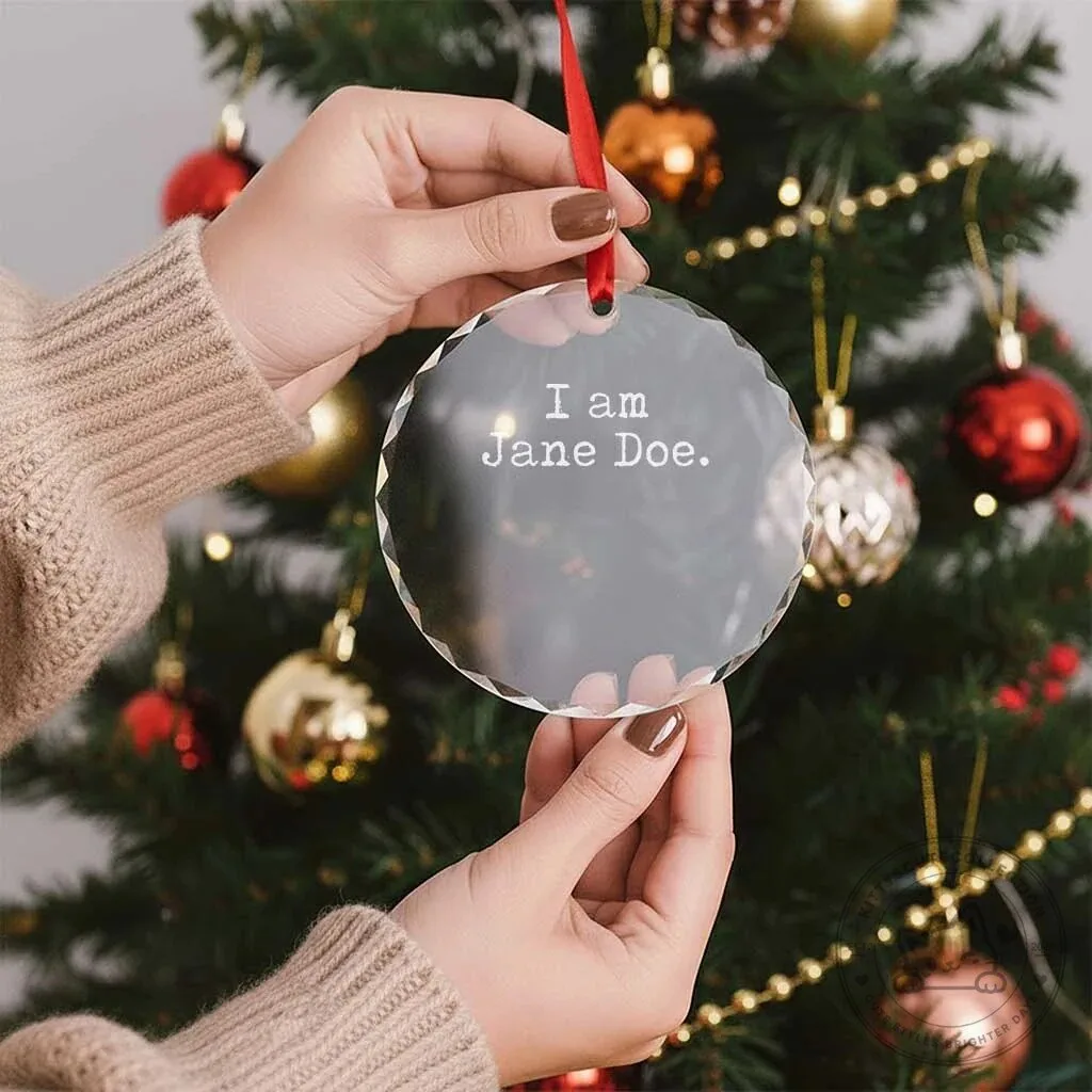 I Am Jane Doe Vintage Crystal Glass Ornament Solidarity Movement Survivor Support – image 4 of 5