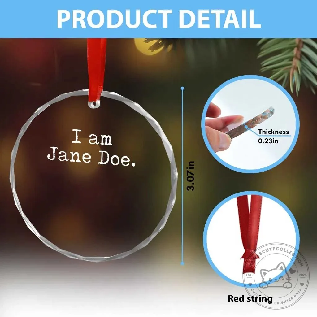 I Am Jane Doe Vintage Crystal Glass Ornament Solidarity Movement Survivor Support – image 5 of 5