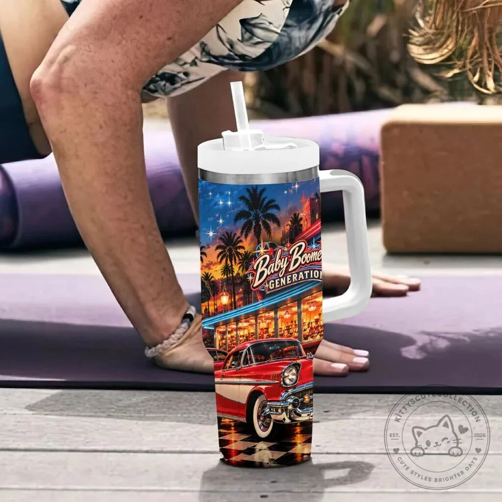 Baby Boomers Generation Vintage 1950s Rock and Roll Nostalgia Tumbler with Handle 15 Baby Boomers Generation Vintage 1950s Rock and Roll Nostalgia Tumbler with Handle
