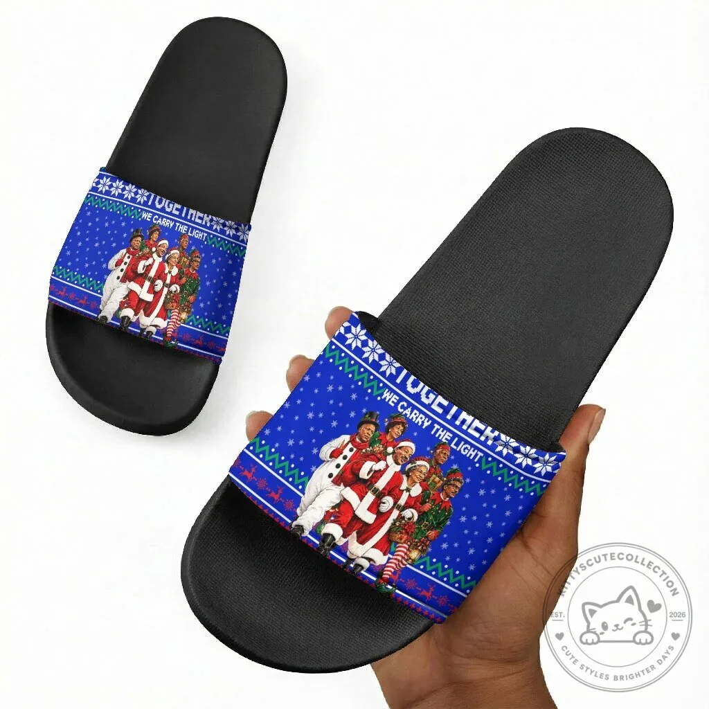 Together We Carry The Light Christmas Holiday Slide Sandals 11 Together We Carry The Light Christmas Holiday Slide Sandals