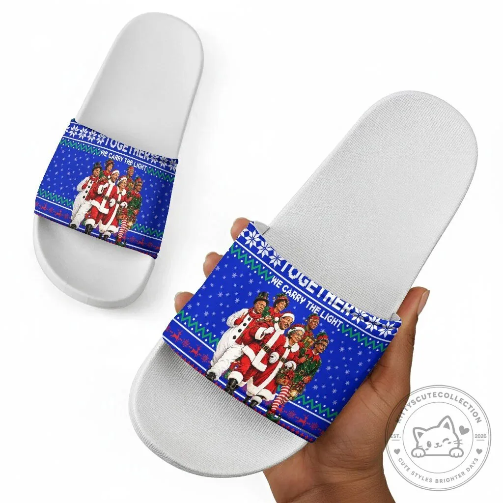 Together We Carry The Light Christmas Holiday Slide Sandals 13 Together We Carry The Light Christmas Holiday Slide Sandals