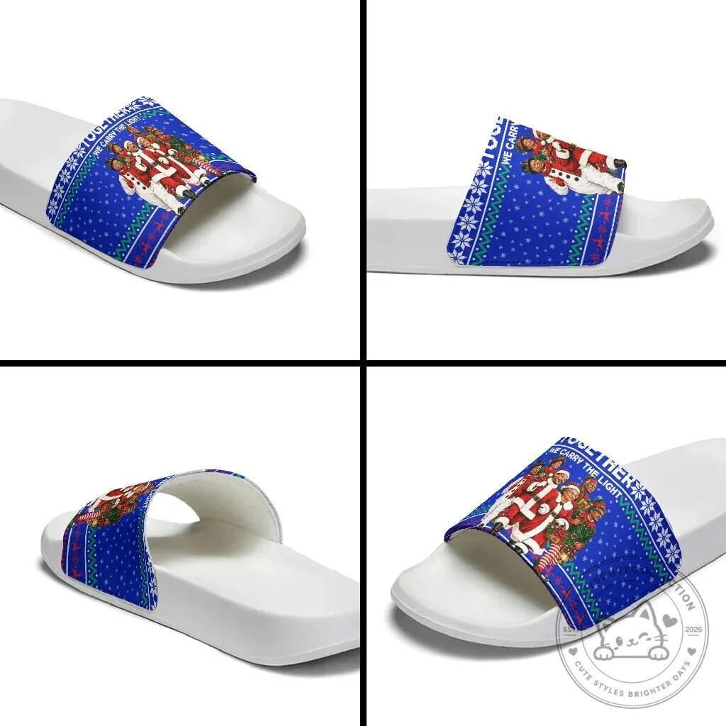 Together We Carry The Light Christmas Holiday Slide Sandals 15 Together We Carry The Light Christmas Holiday Slide Sandals