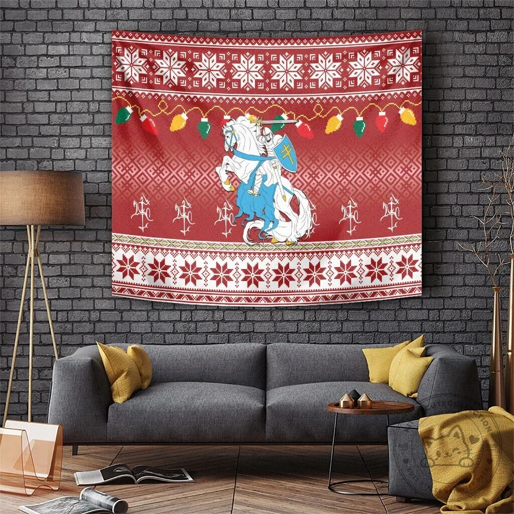 Lithuanian Vytis Christmas Holiday Tapestry Wall Hanging Decor