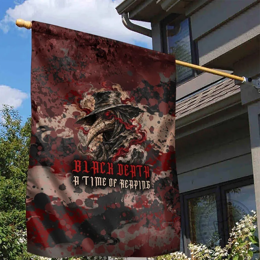 Black Death A Time of Reaping Grim Reaper Plague Doctor Dark Gothic Horror Flag 6 Black Death A Time of Reaping Grim Reaper Plague Doctor Dark Gothic Horror Flag