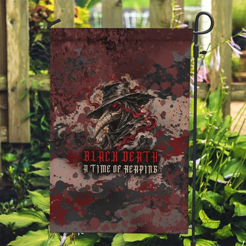 Black Death A Time of Reaping Grim Reaper Plague Doctor Dark Gothic Horror Flag 8 Black Death A Time of Reaping Grim Reaper Plague Doctor Dark Gothic Horror Flag