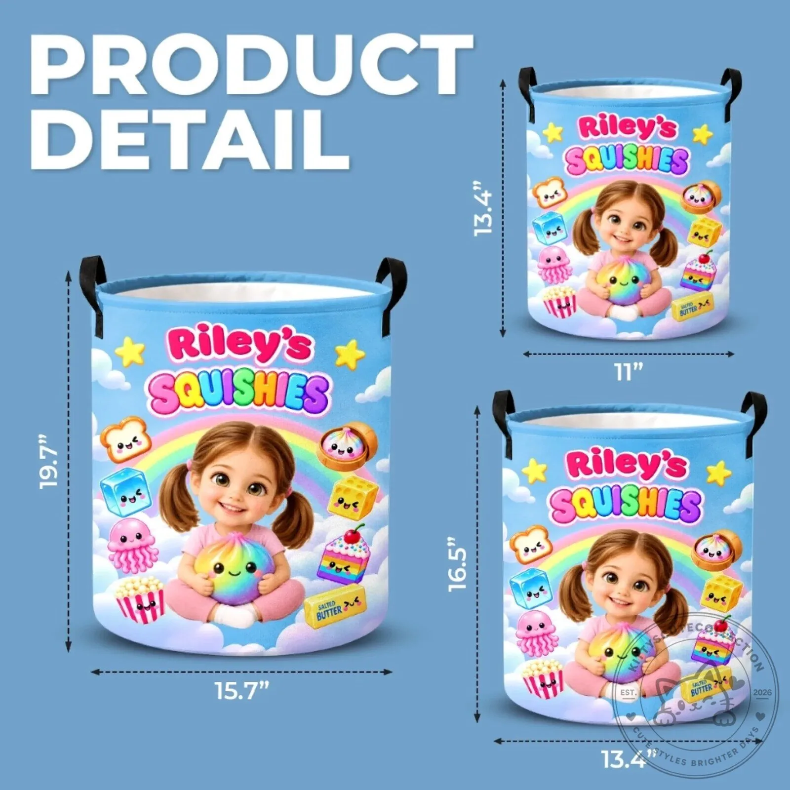 Personalized Kids Squishy Collection Storage Basket with Custom Photo and Name 14 Personalized Kids Squishy Collection Storage Basket with Custom Photo and Name