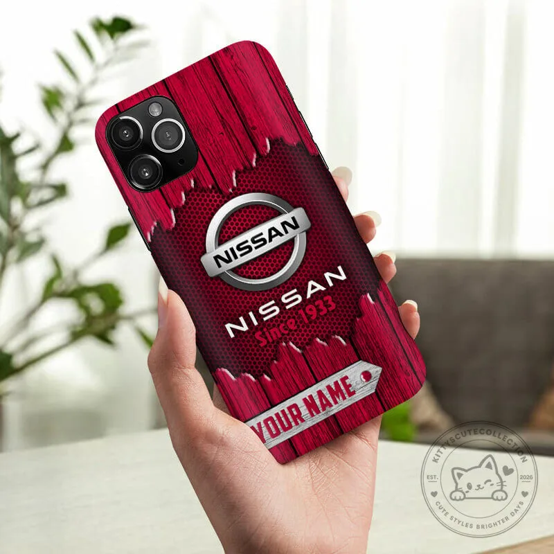 Nissan Since 1933 Custom Name Red Wood Grain Phone Case 6 Nissan Since 1933 Custom Name Red Wood Grain Phone Case