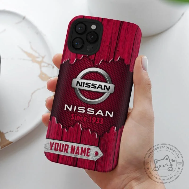 Nissan Since 1933 Custom Name Red Wood Grain Phone Case 7 Nissan Since 1933 Custom Name Red Wood Grain Phone Case