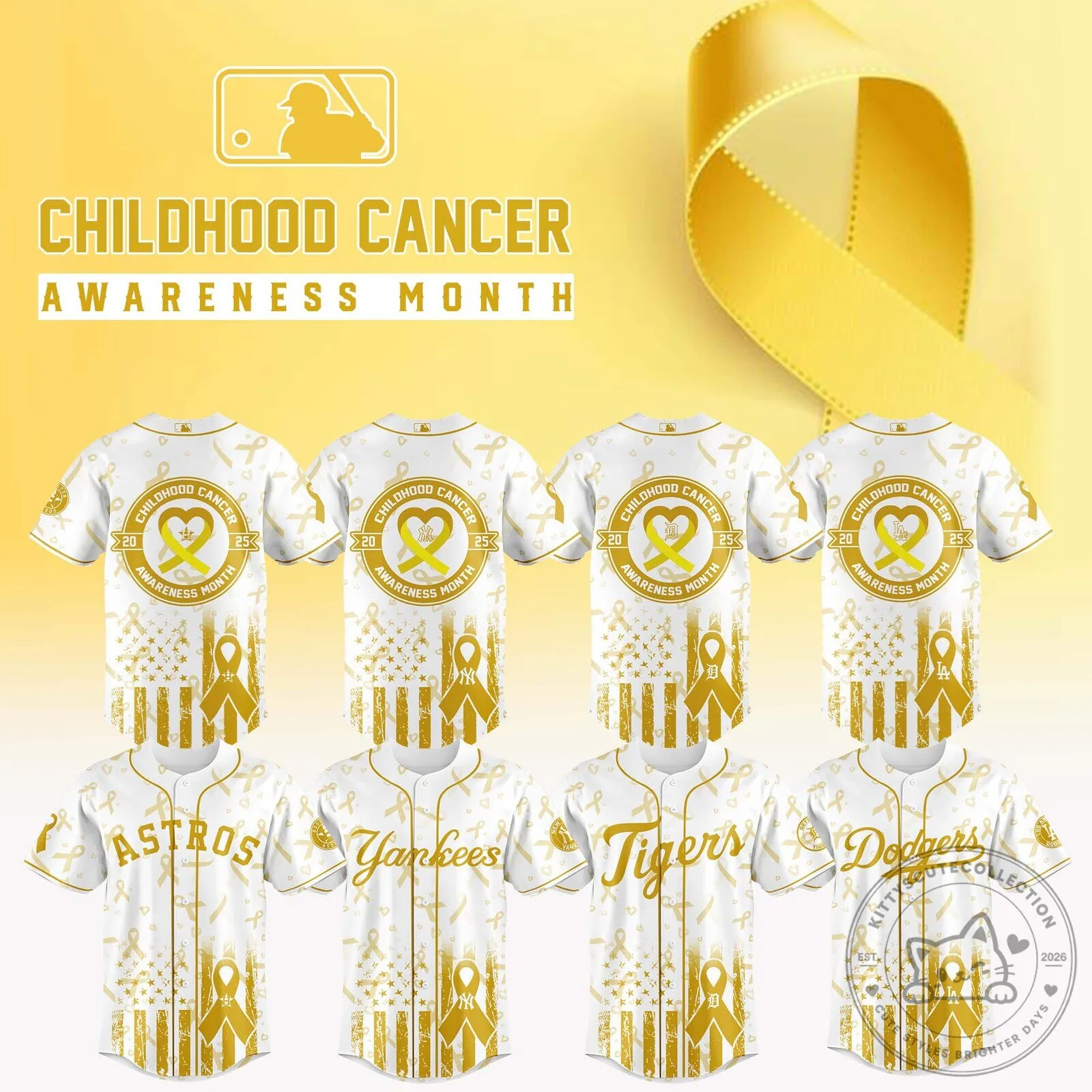 Childhood Cancer Awareness Month MLB Baseball Jersey