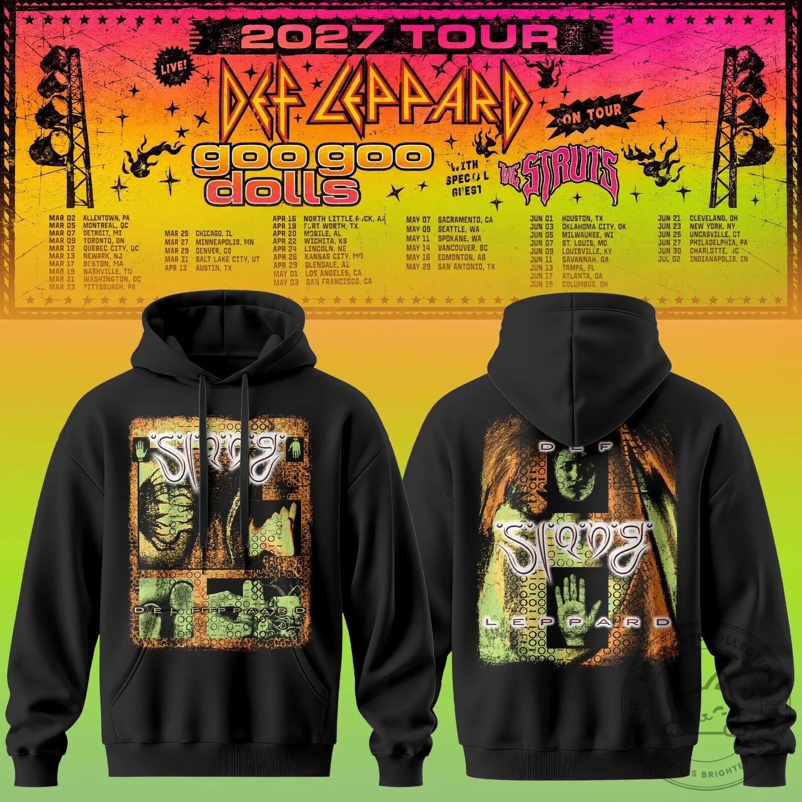 Def Leppard 2027 Tour Retro Rock Band Black Hoodie 2 Def Leppard 2027 Tour Retro Rock Band Black Hoodie