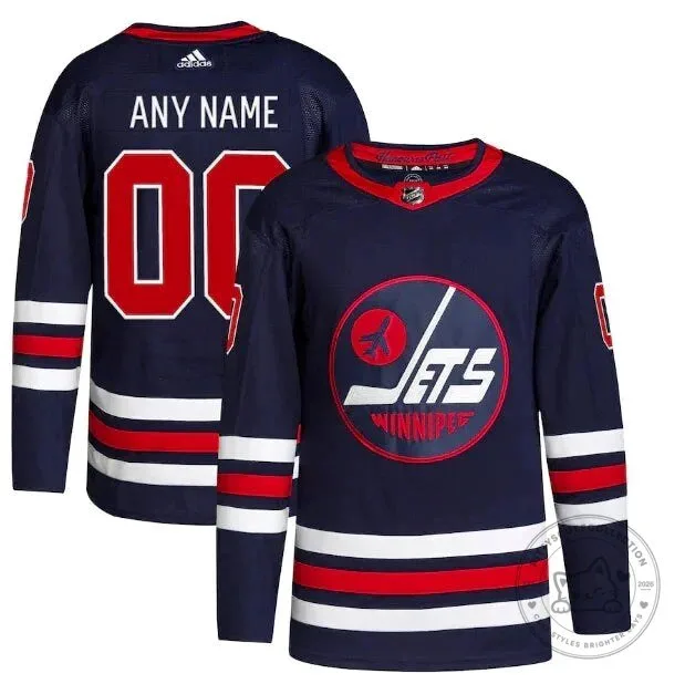 Winnipeg Jets Custom Name and Number Navy Blue 2021-2022 Hockey Jersey 1 Winnipeg Jets Custom Name and Number Navy Blue 2021-2022 Hockey Jersey
