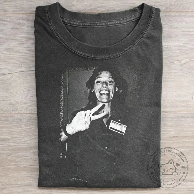 Aileen Wuornos Vintage Mugshot Black and White T-Shirt