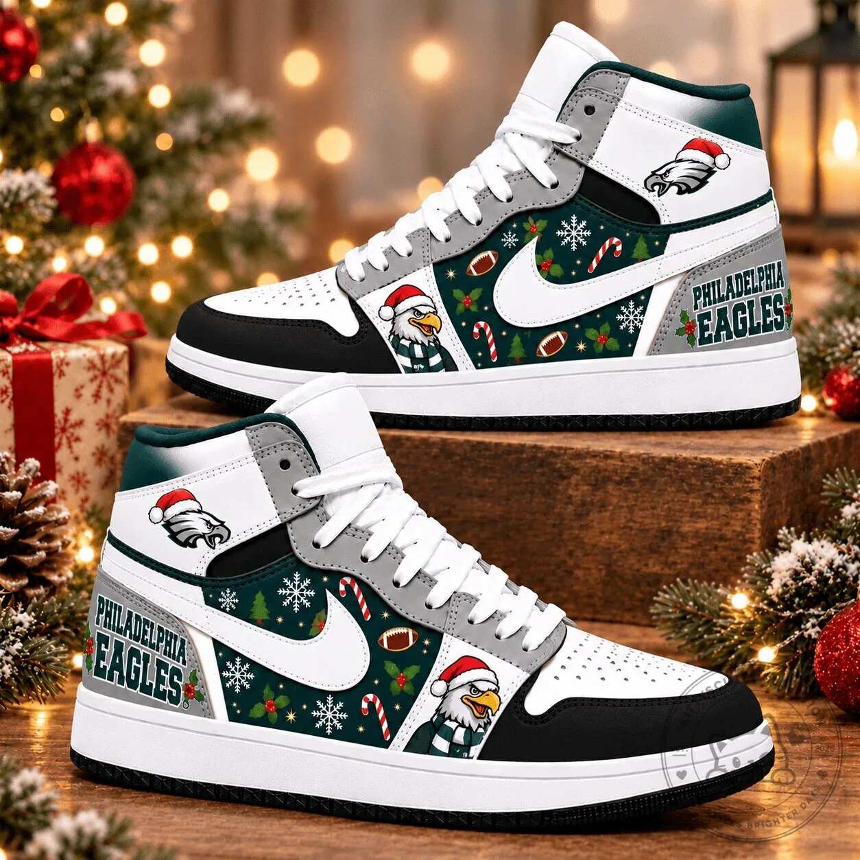 Philadelphia Eagles Christmas Holiday Custom Air Jordan Shoes