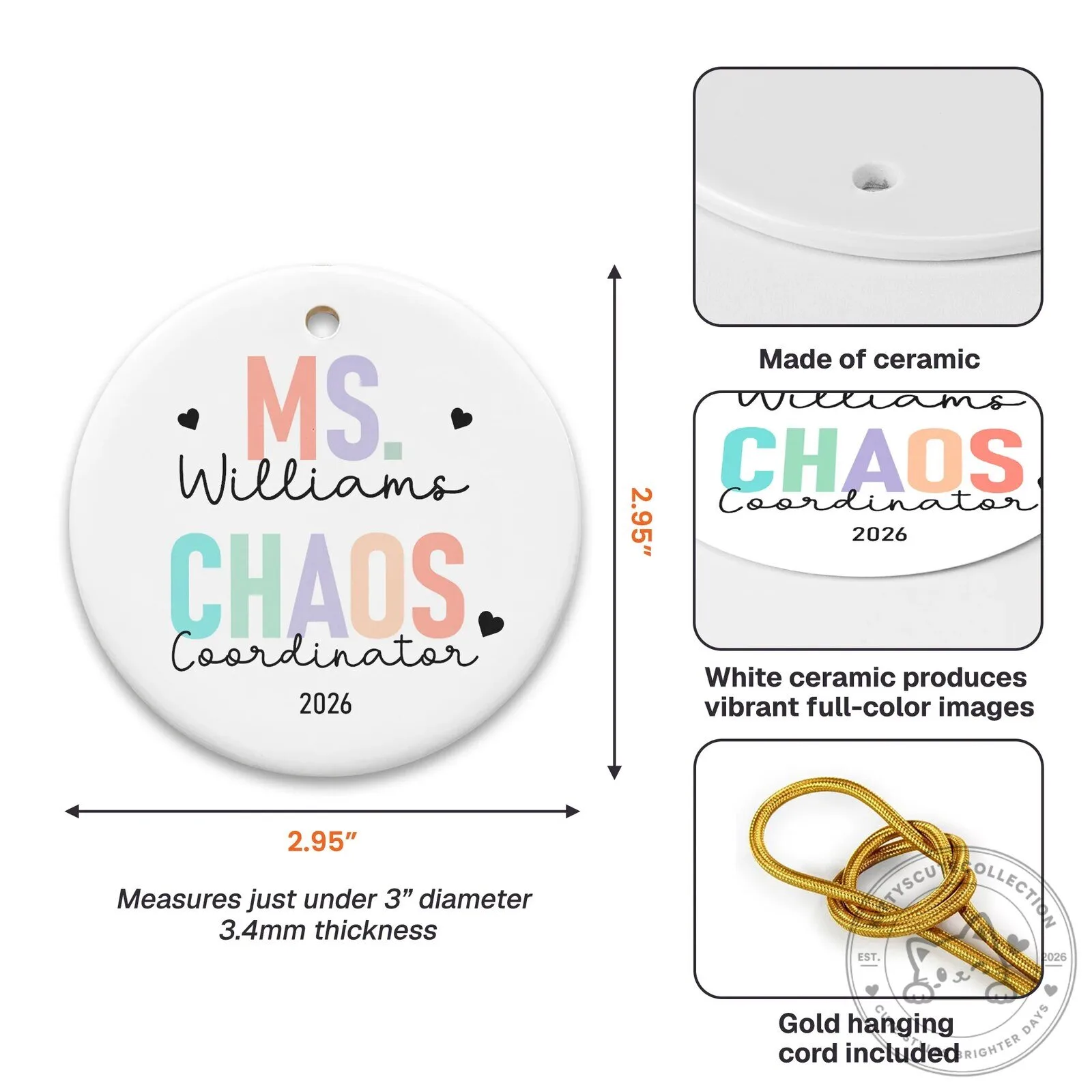 Personalized Teacher Appreciation Gift Chaos Coordinator Tiny Human Tamer Ornament 13 Personalized Teacher Appreciation Gift Chaos Coordinator Tiny Human Tamer Ornament