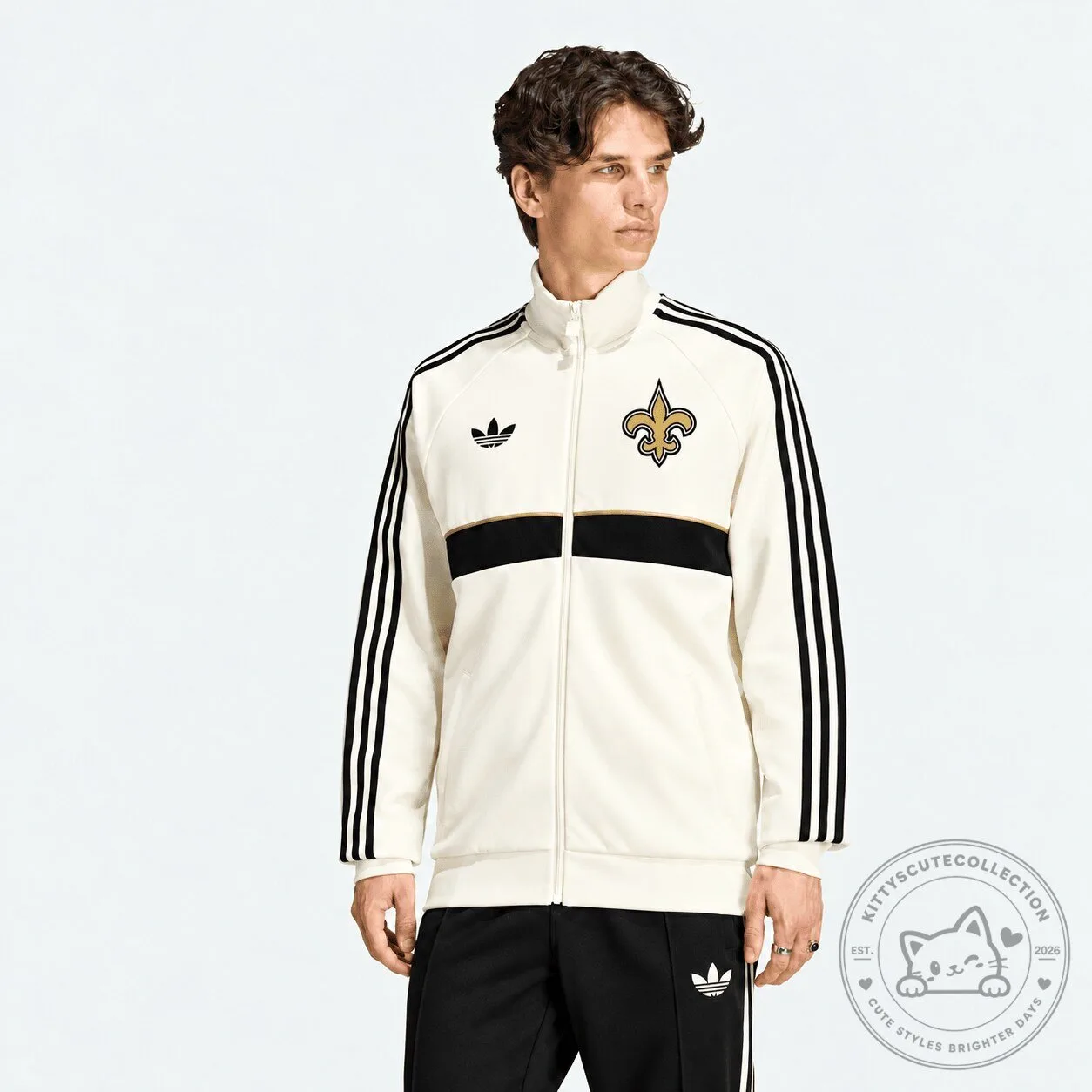 New Orleans Saints Adidas Classic Team Spirit Stand Collar Track Jacket
