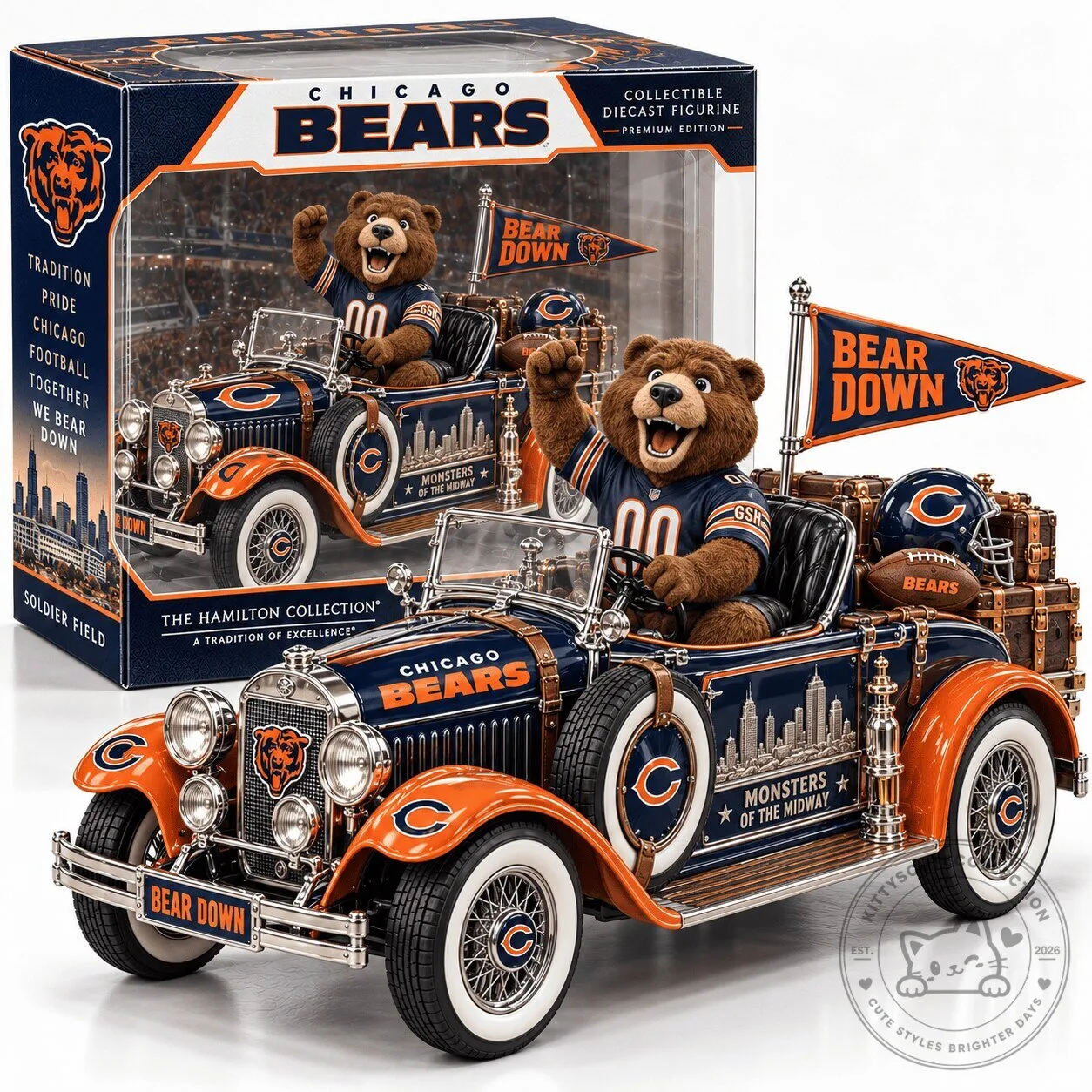 Chicago Bears Monsters of the Midway Bear Down Diecast Collectible Figurine