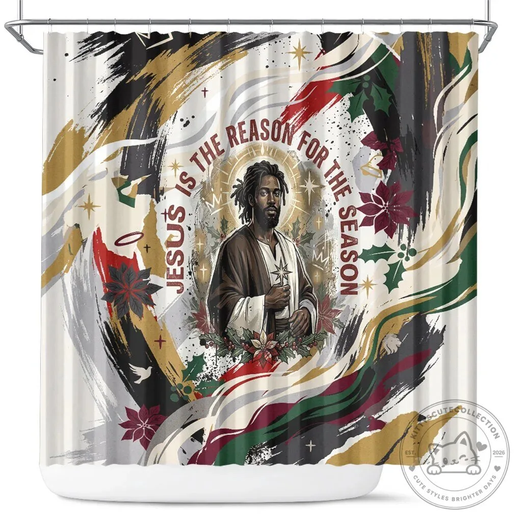 Jesus Is The Reason For The Season Christian Christmas Shower Curtain
