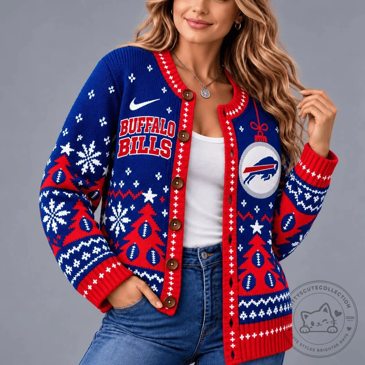 Buffalo Bills Christmas Holiday Ugly Sweater Cardigan for Women 8 Buffalo Bills Christmas Holiday Ugly Sweater Cardigan for Women
