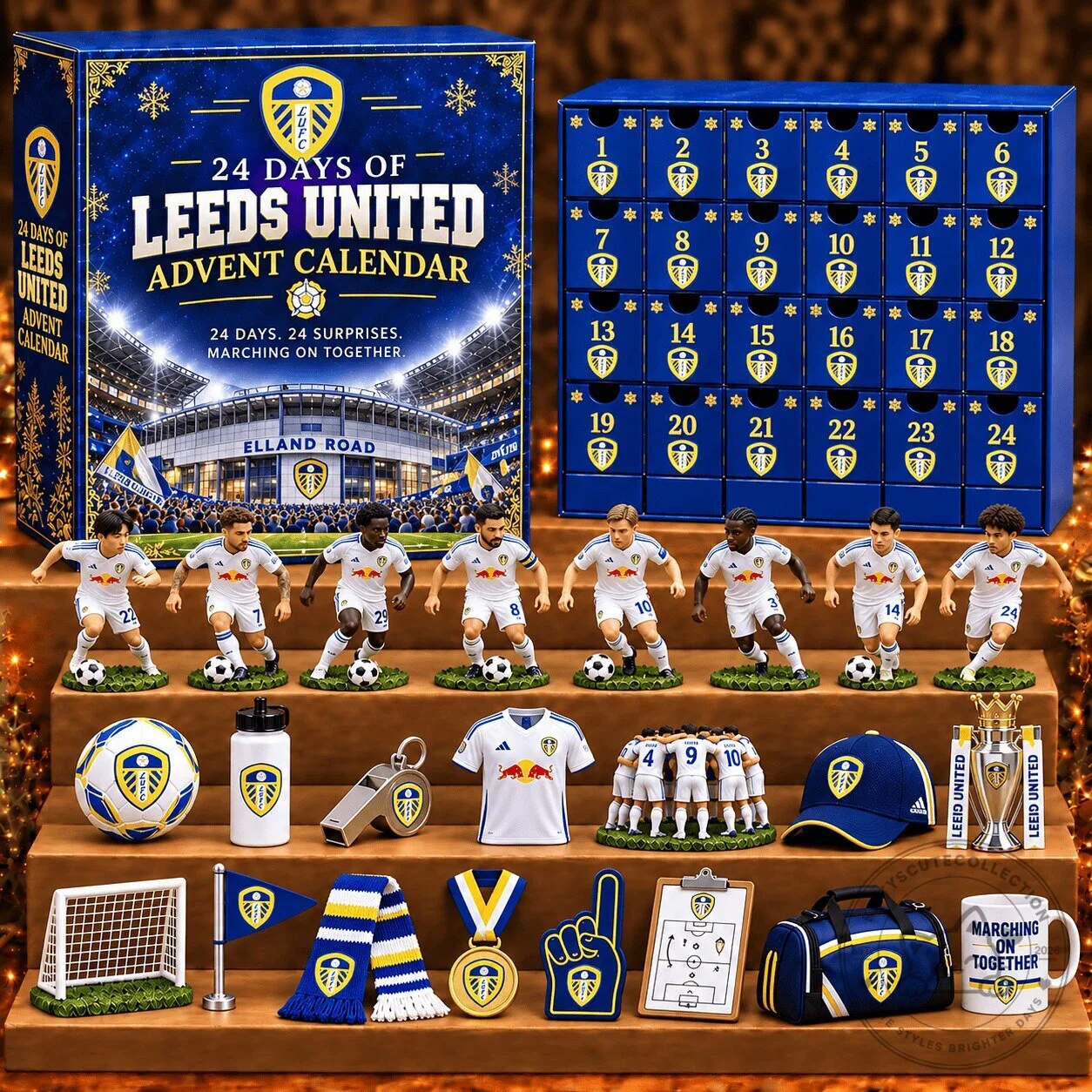 Leeds United Football Club 24-Day Advent Calendar with Collectible Figurines