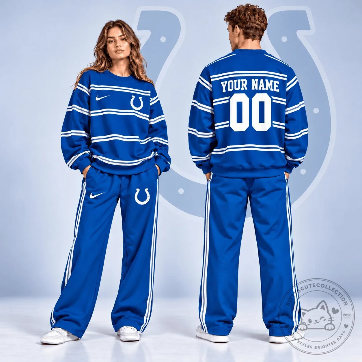 Indianapolis Colts Custom Name and Number Royal Blue Sweatshirt