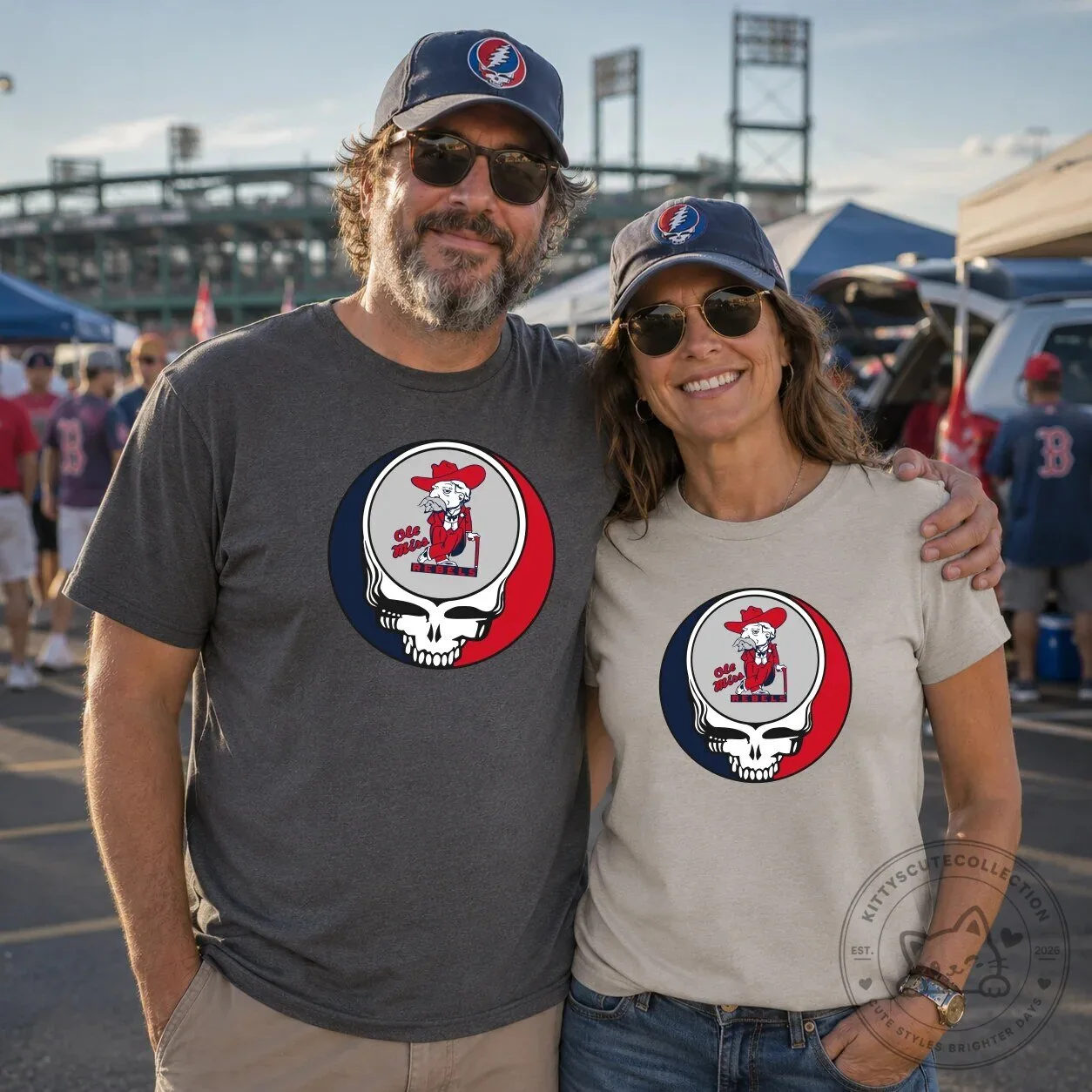 Ole Miss Rebels Grateful Dead Steal Your Face Bear T-Shirt