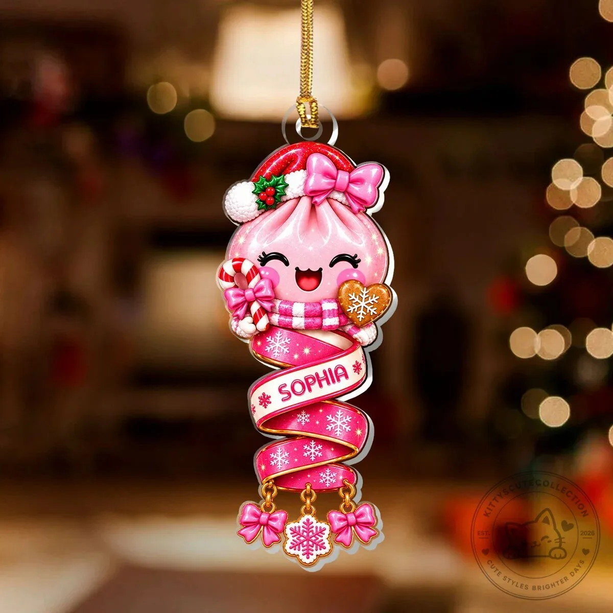 Personalized Christmas Dumpling Character Acrylic Ornament for Holiday Tree Decor 12 Personalized Christmas Dumpling Character Acrylic Ornament for Holiday Tree Decor