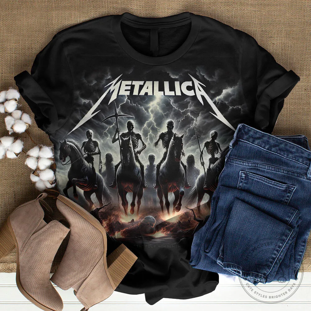 Metallica Four Horsemen Heavy Metal Band Graphic T-Shirt