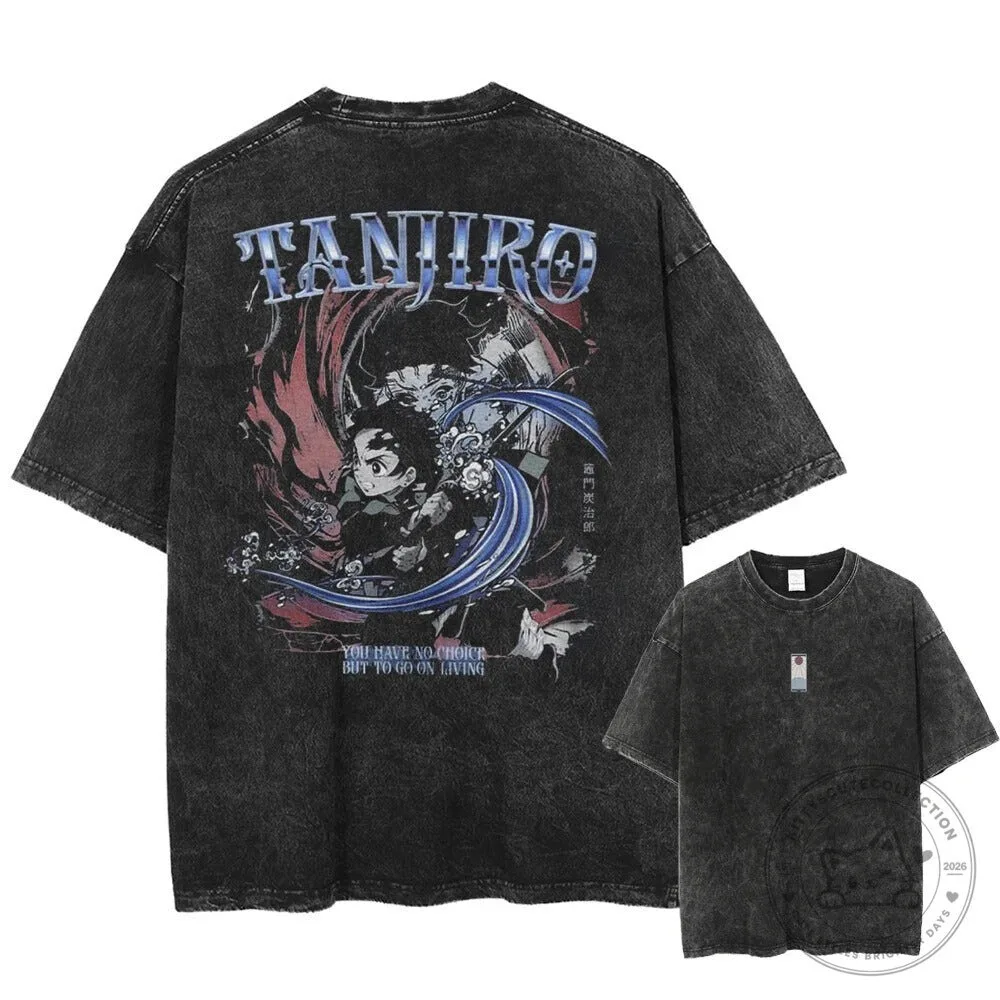Tanjiro Kamado Demon Slayer Anime Vintage Washed T-Shirt