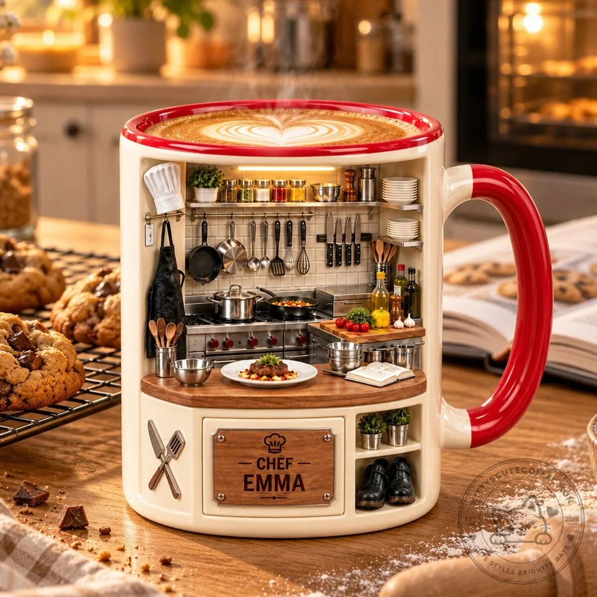 Personalized Chef Emma Kitchen Miniature Design Coffee Mug