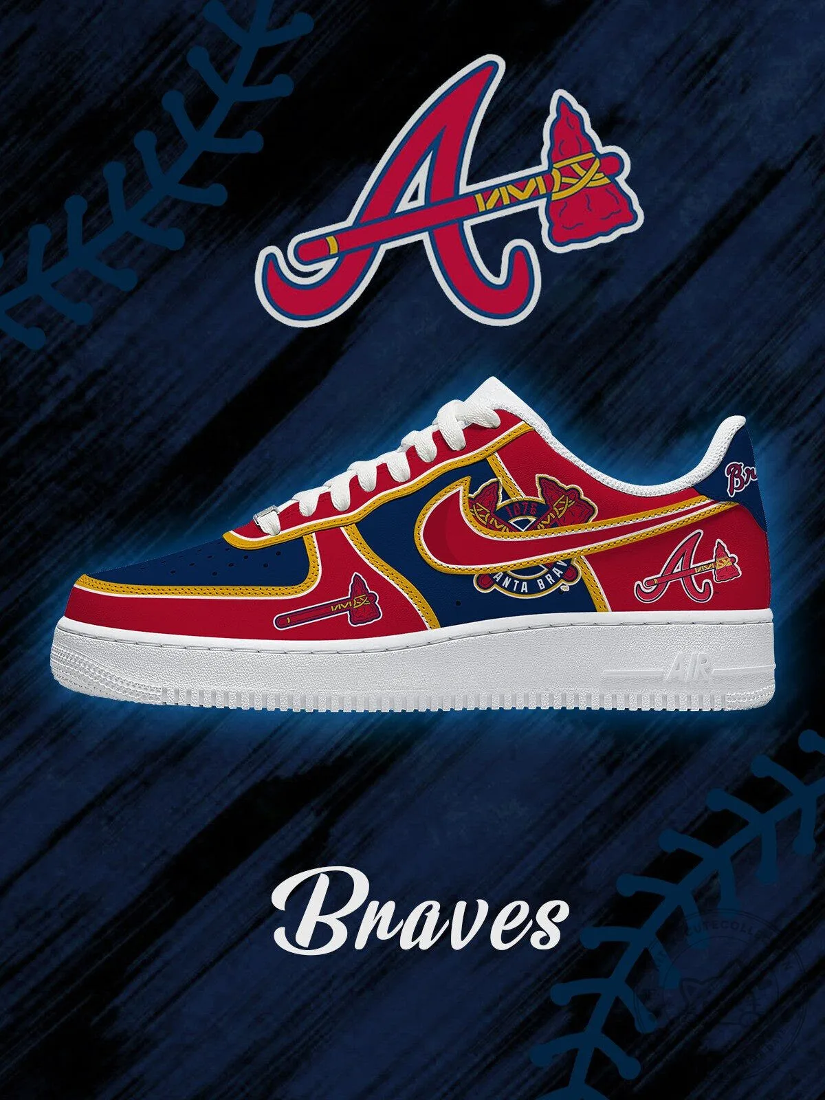Atlanta Braves Baseball Team Custom Designed Sports Fan Shoes