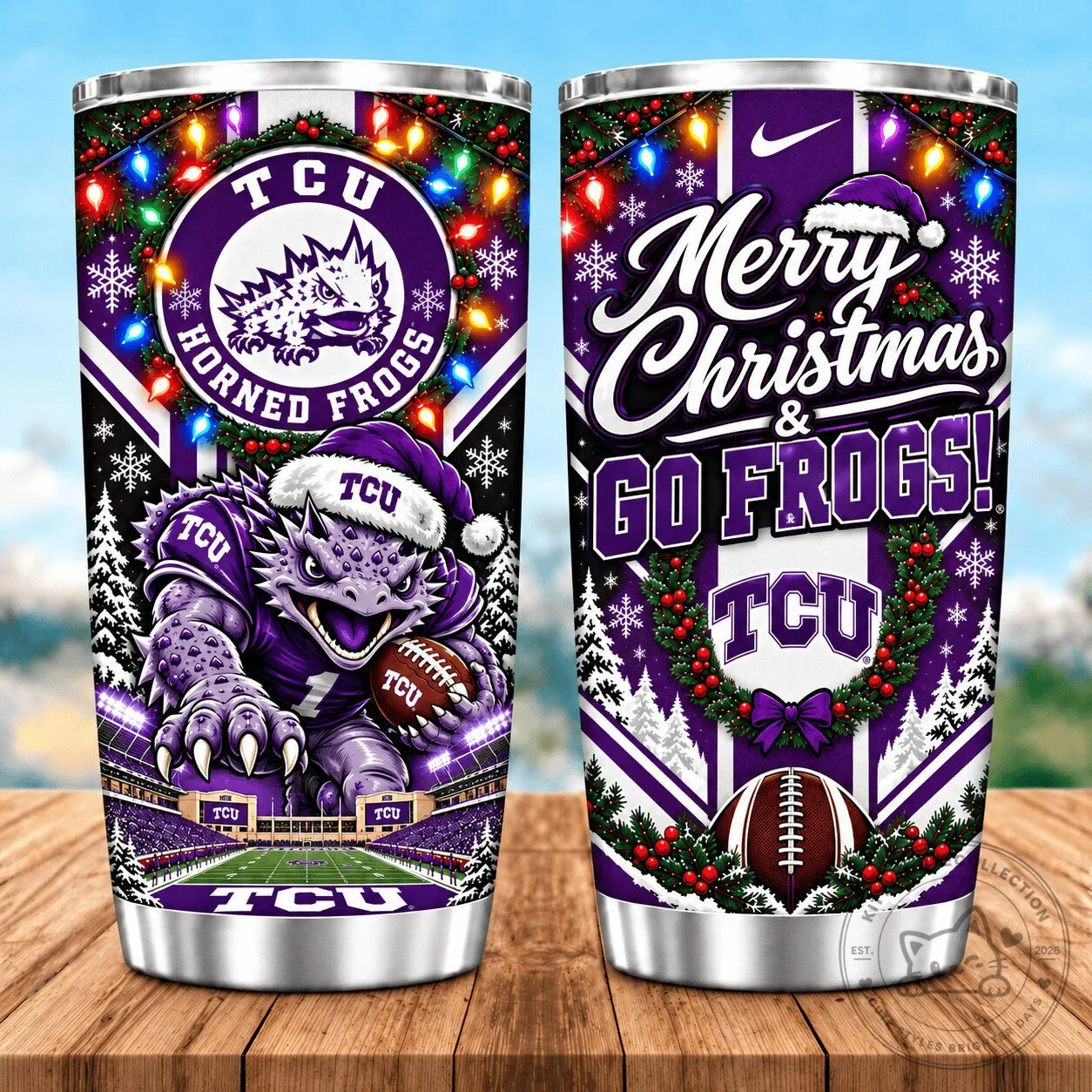 TCU Horned Frogs Merry Christmas Go Frogs Football Spirit Tumbler