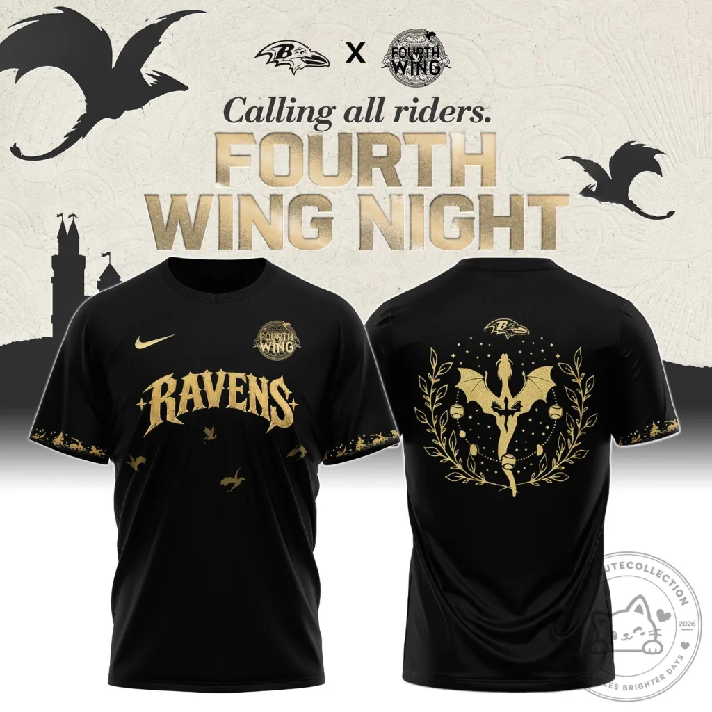 Baltimore Ravens Fourth Wing Night Limited Edition Black T-Shirt Baltimore Ravens Fourth Wing Night Limited Edition Black T-Shirt