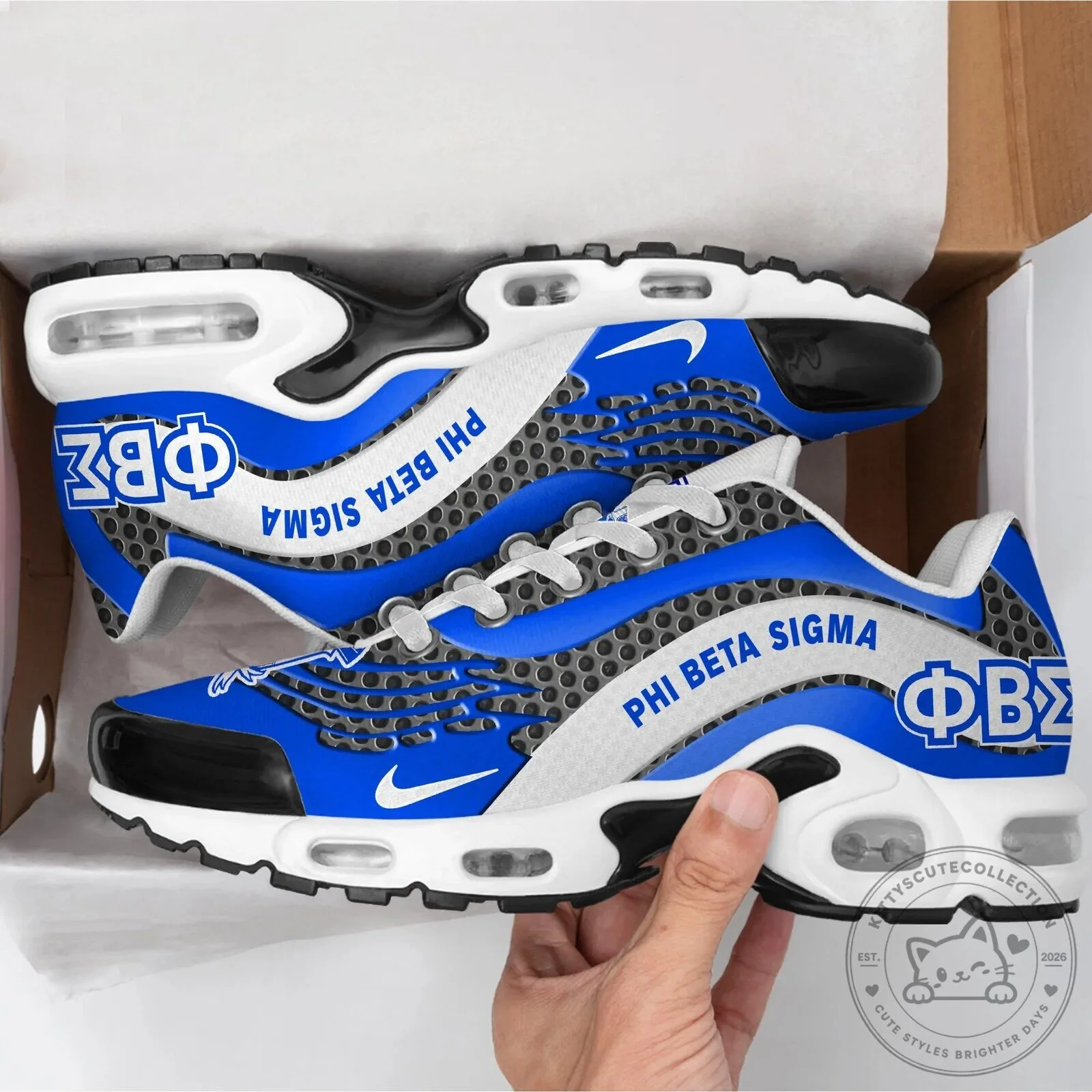 Royal Blue and White Athletic Shoes for Phi Beta Sigma Fraternity 11 Royal Blue and White Athletic Shoes for Phi Beta Sigma Fraternity